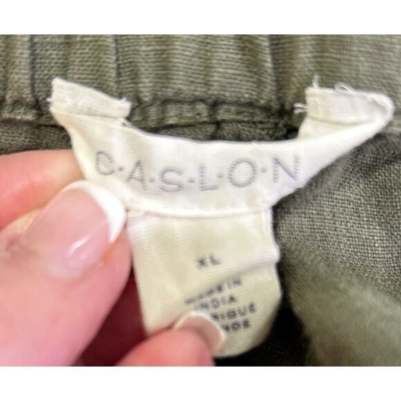 Caslon Olive Green 100% Linen Pull On Shorts Size XL - Picture 5 of 6